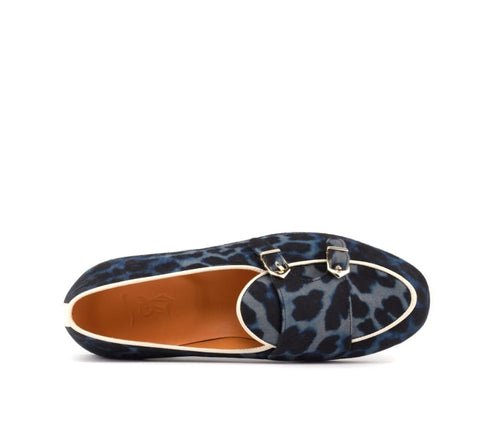 Women's Blue Leopard Royal Slipper